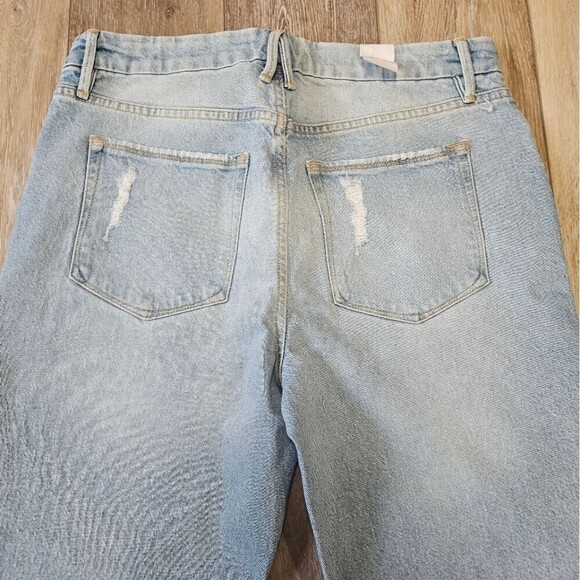 NWT Good American Good Boy Straight Leg Jeans Split Leg Light Denim Women's 10 - Picture 8 of 10